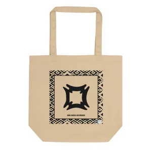 100% cotton Eco Tote Bag, featuring the Adinkra symbol for home