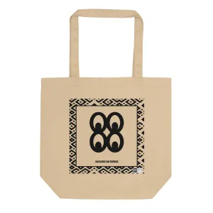 100% cotton Eco Tote Bag, featuring the Adinkra symbol for knowledge