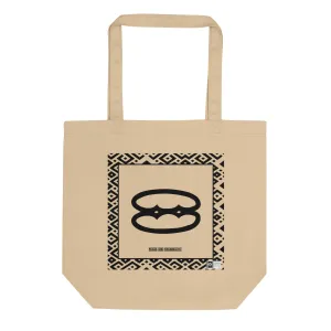 100% cotton Eco Tote Bag, featuring the Adinkra symbol for peace