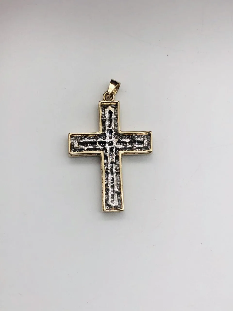 14K Yellow Gold Diamond Cross Pendant