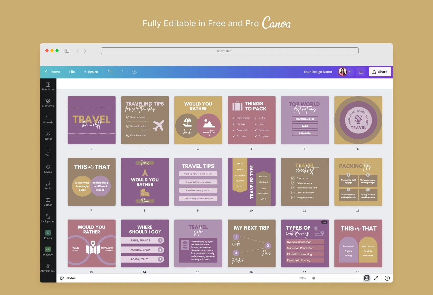 20 Travel Infographics Instagram Engagement Posts Fully Editable Canva Templates V2