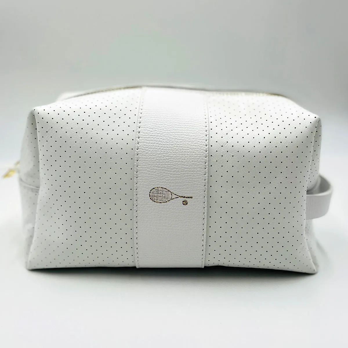24/7 Bag - White Leather/Gold Zipper