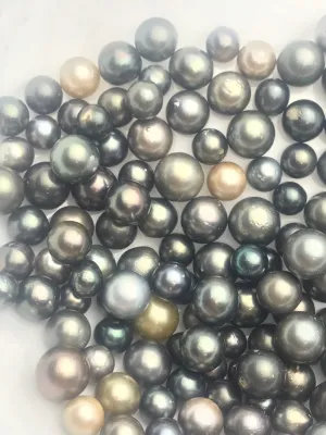 30 pcs, Round/Semi-Round/ Oval Tahitian Pearls, A ,  7mm to 11mm, Imported from Tahiti