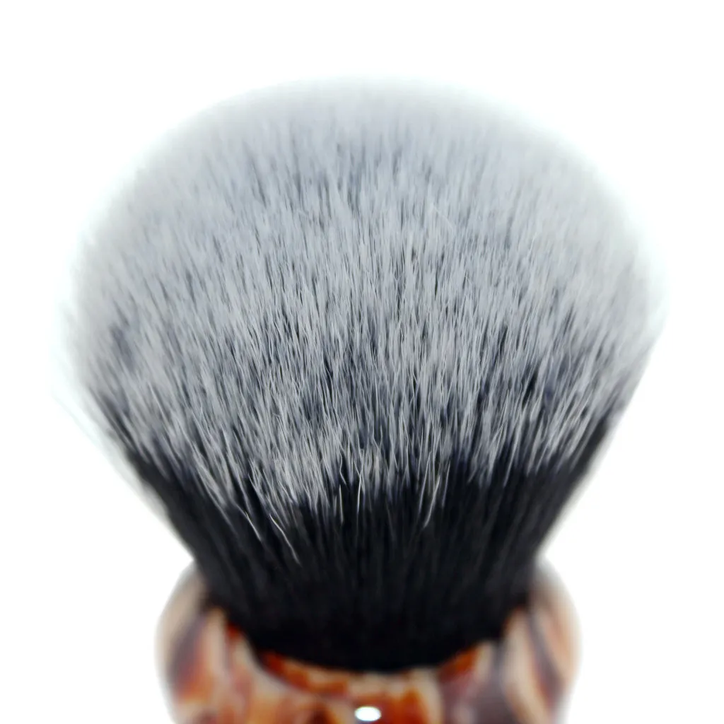 30MM Synthetic Fiber Shaving Brush Faux Amber Handle