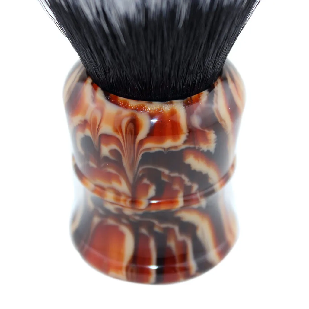 30MM Synthetic Fiber Shaving Brush Faux Amber Handle