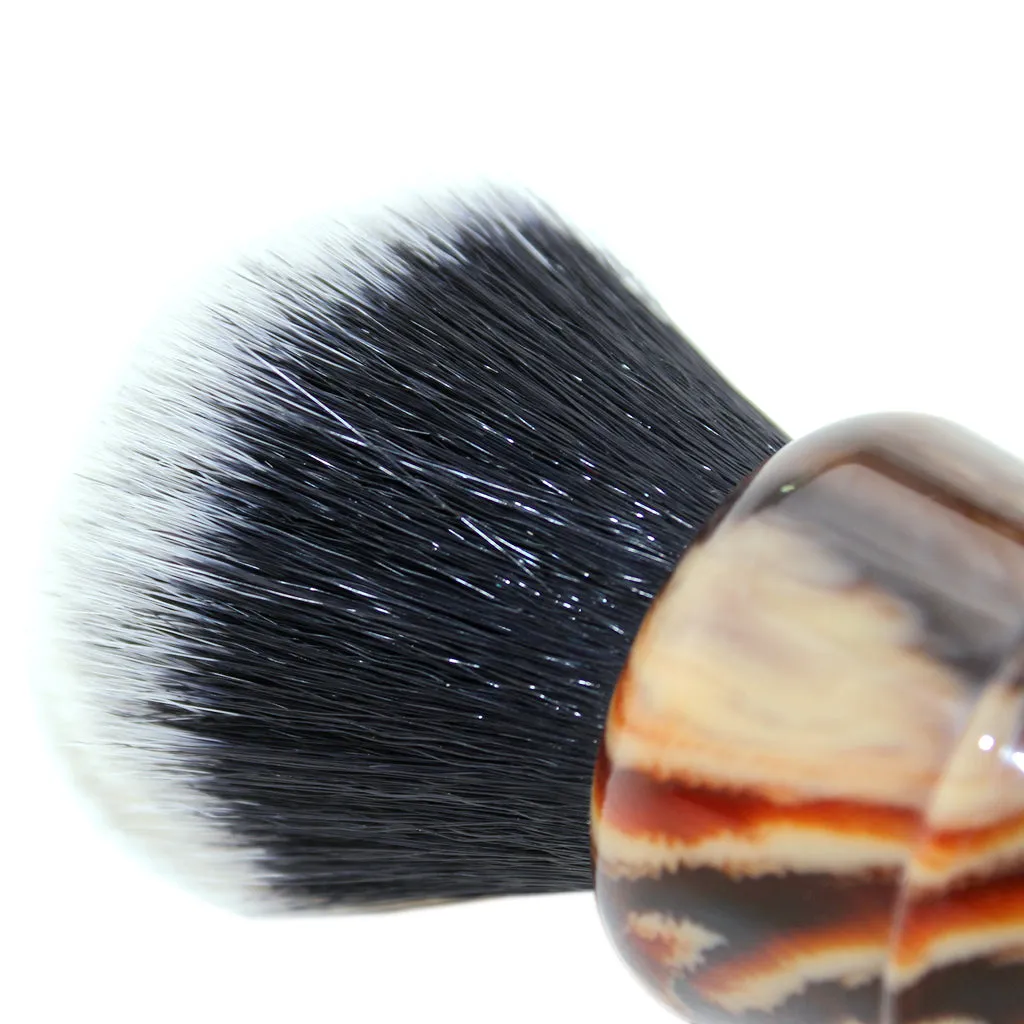 30MM Synthetic Fiber Shaving Brush Faux Amber Handle