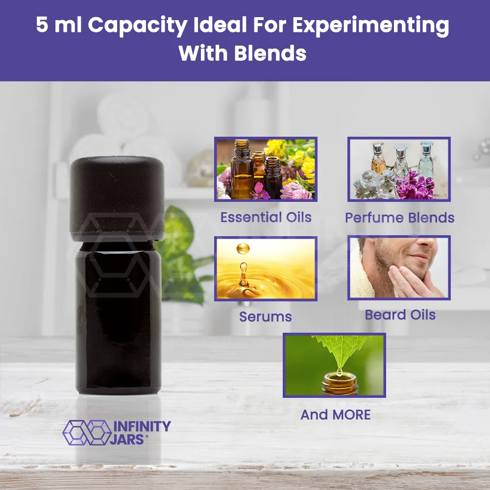5 ml Glass Essential Oil Bottle with Euro Dropper Cap