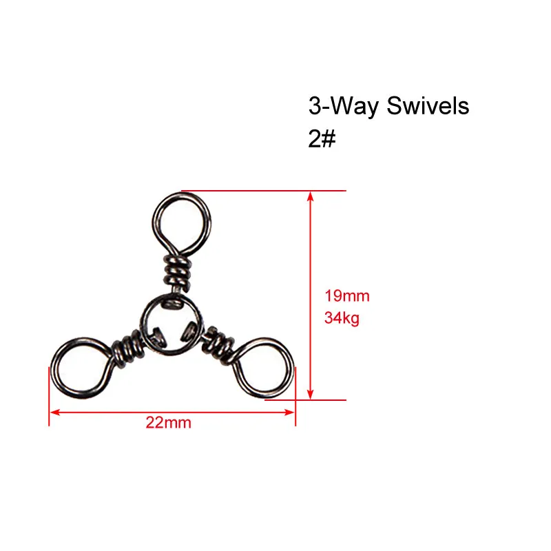 60 X CrossLine (3 Way) Swivel  in Size 2# Fishing Tackle