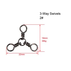 60 X CrossLine (3 Way) Swivel  in Size 2# Fishing Tackle
