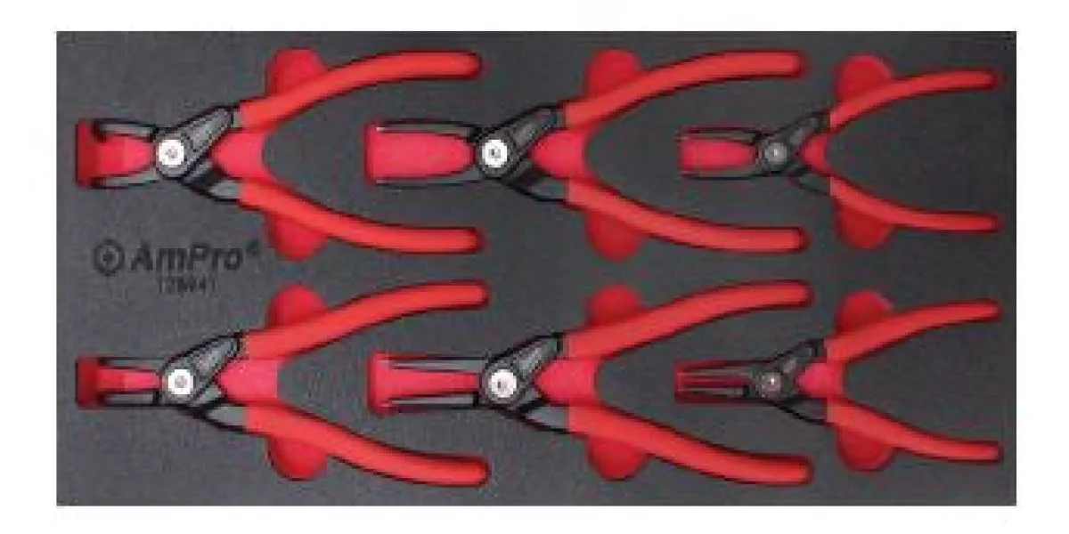 6Pc Indust Snap Ringpliers Set (Foam Tray) AMPRO T28941