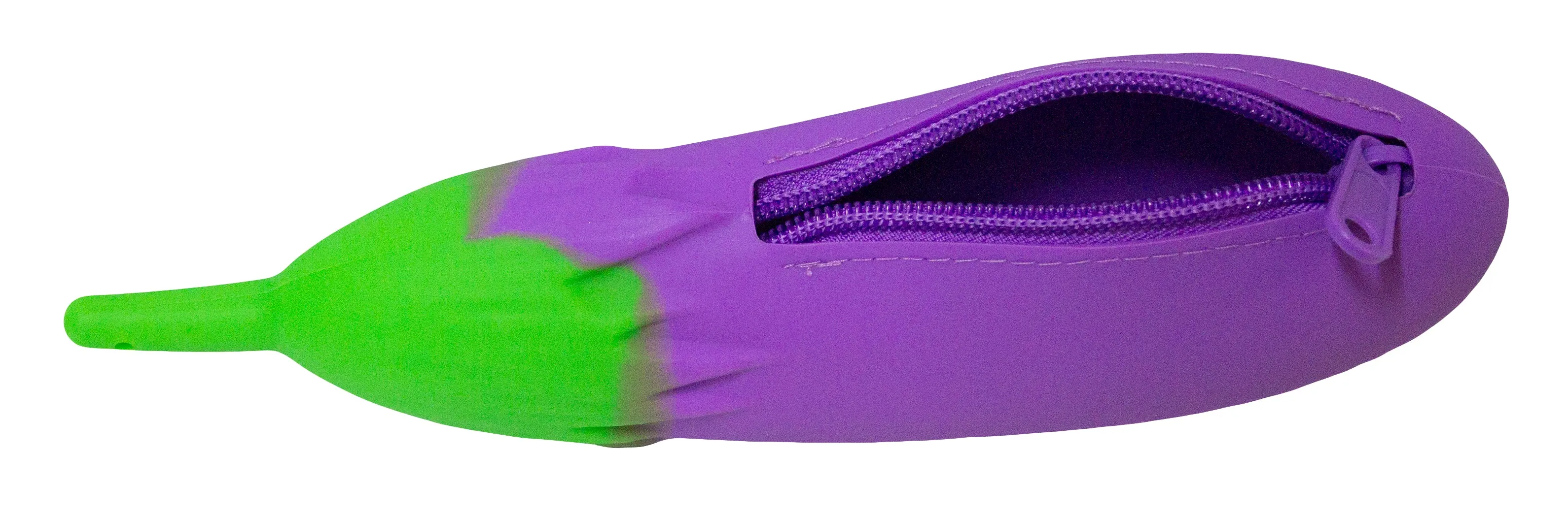 8.5 inch Silicone Zippered Eggplant Coin Purse