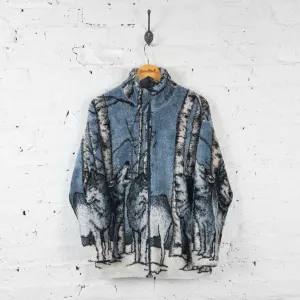 90s Wolf Fleece - Blue - S