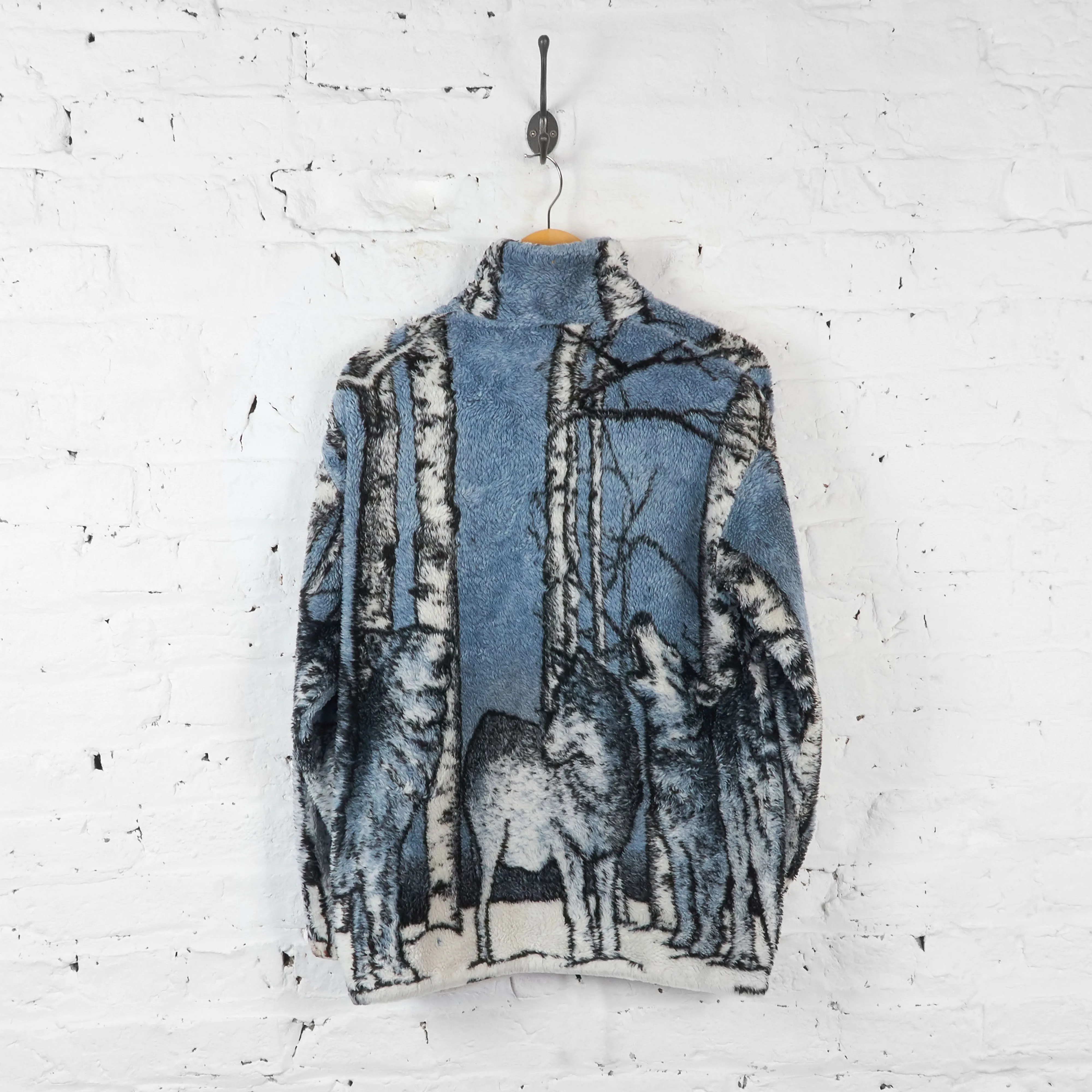 90s Wolf Fleece - Blue - S
