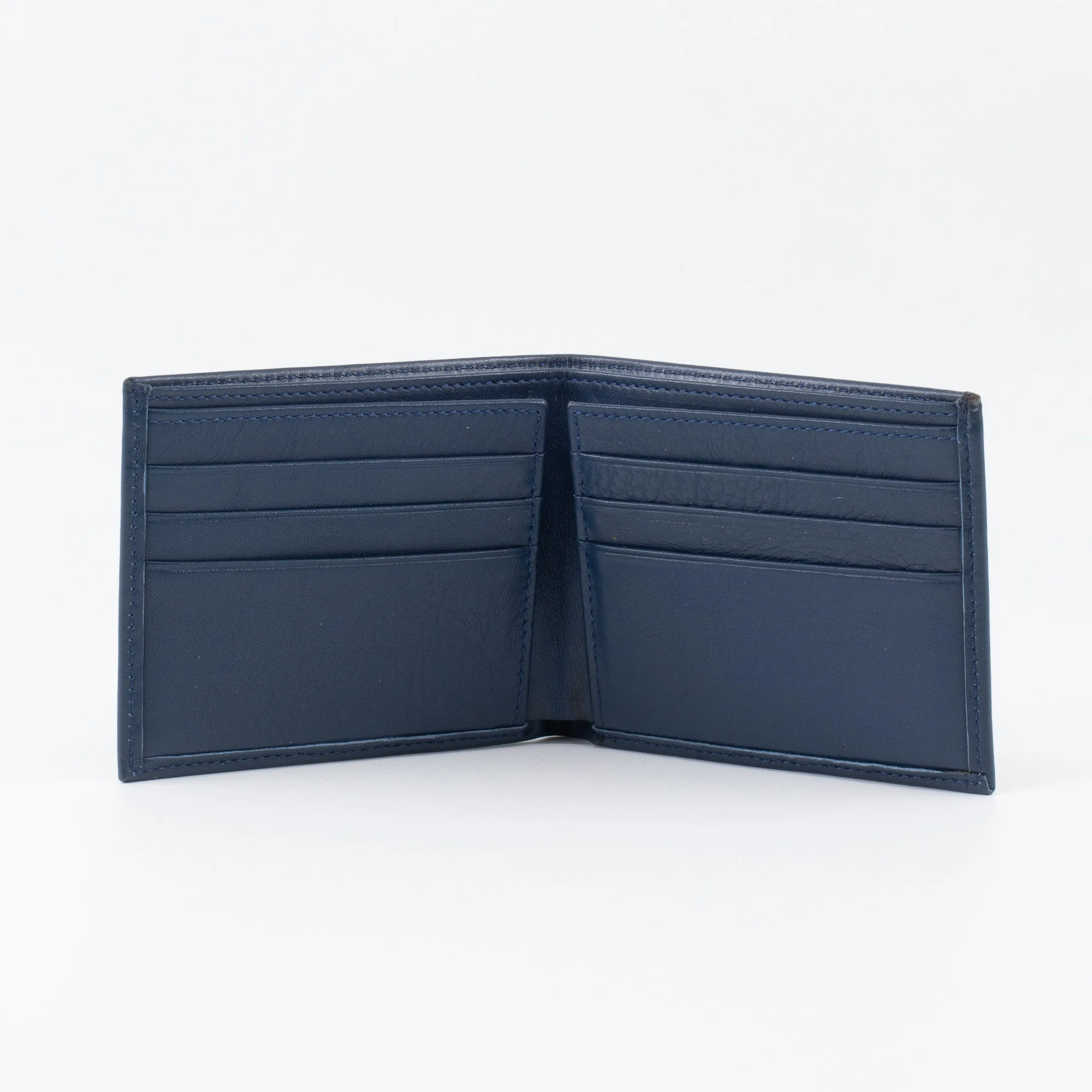 A Bifold, Premium Leather Wallet (Blue)