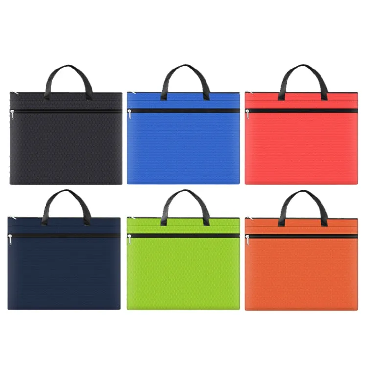 A3-8133 Large-capacity Handheld Zipper File Bag Oxford Cloth Waterproof Art Storage Bag(Ink Blue)
