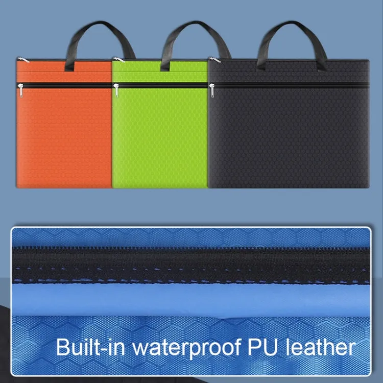 A3-8133 Large-capacity Handheld Zipper File Bag Oxford Cloth Waterproof Art Storage Bag(Ink Blue)