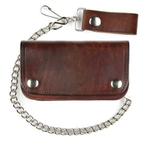 AB412-46  6" Antique Finish Biker Wallet