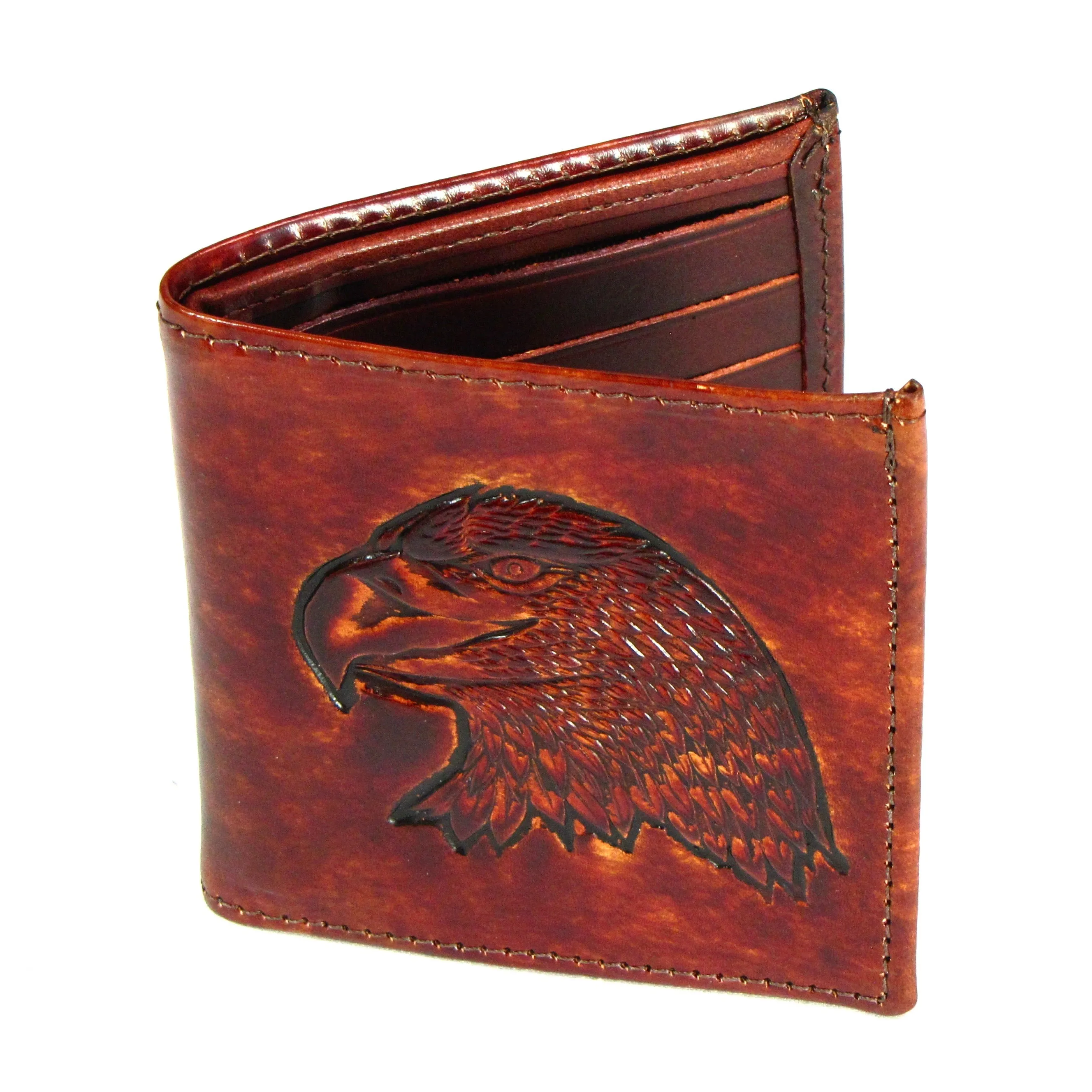 AB802-40  Antique Finish Hipster Wallet- Eagle Head