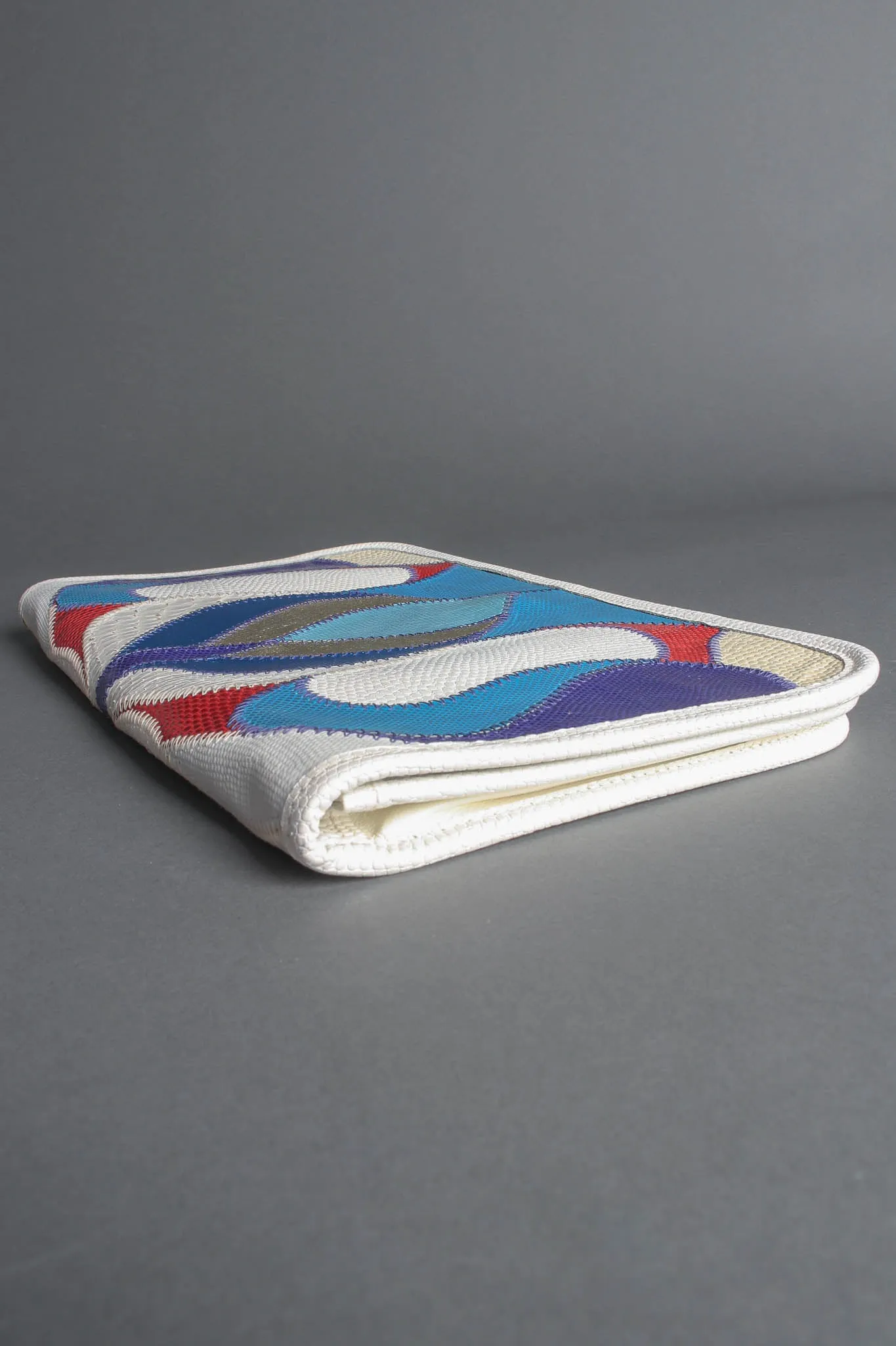 Abstract Snake Leather Envelope Clutch