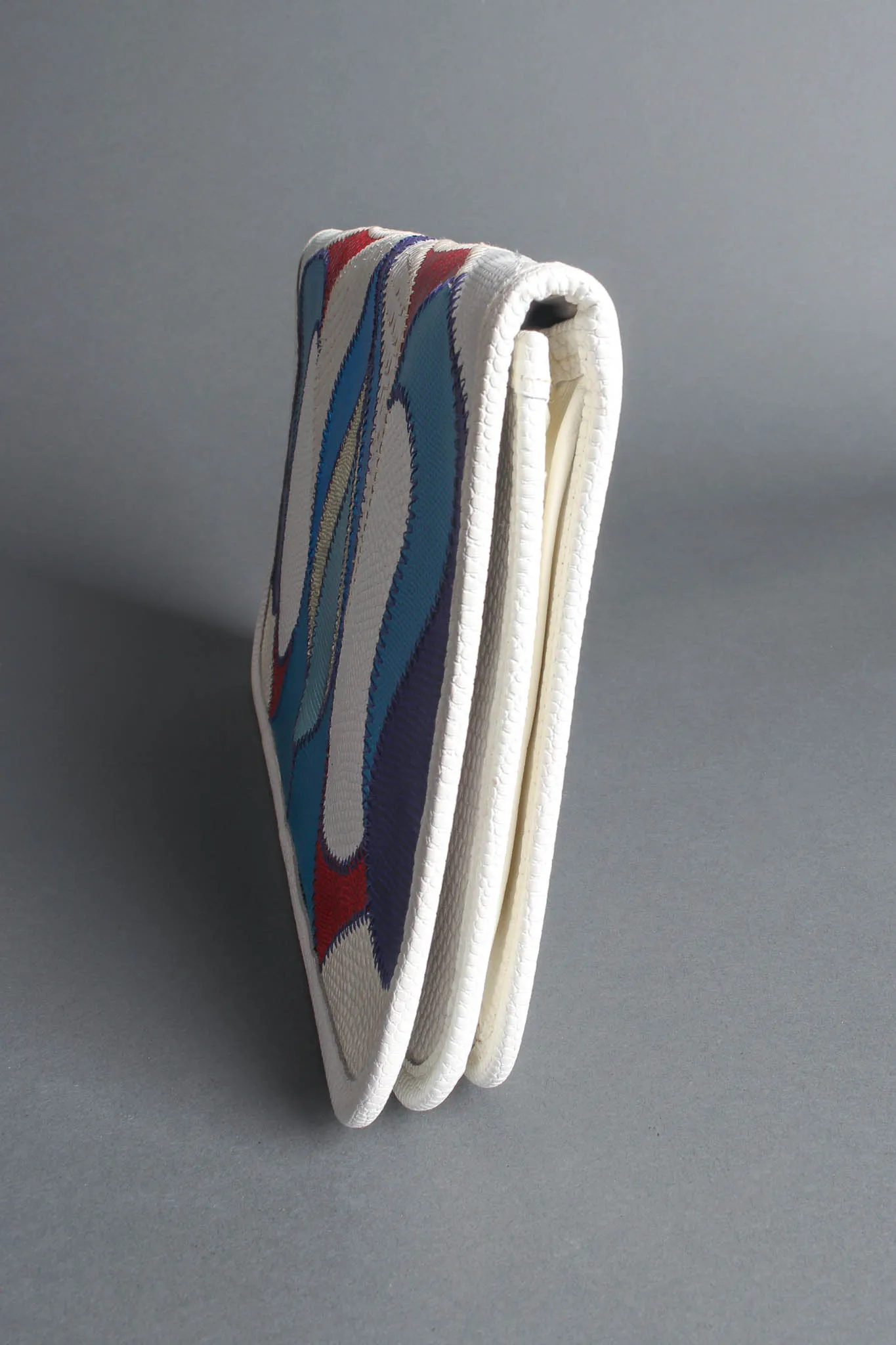 Abstract Snake Leather Envelope Clutch