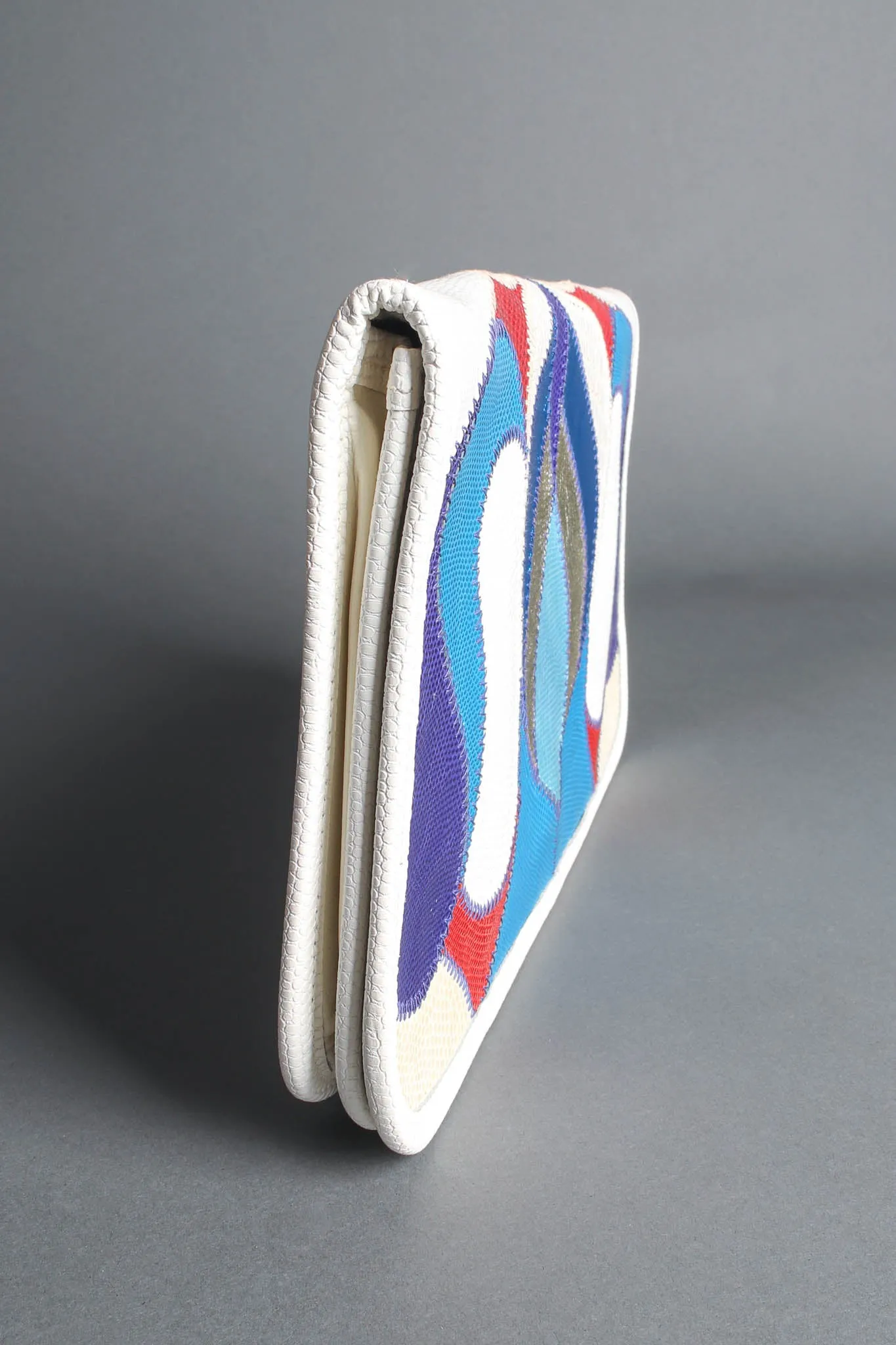 Abstract Snake Leather Envelope Clutch