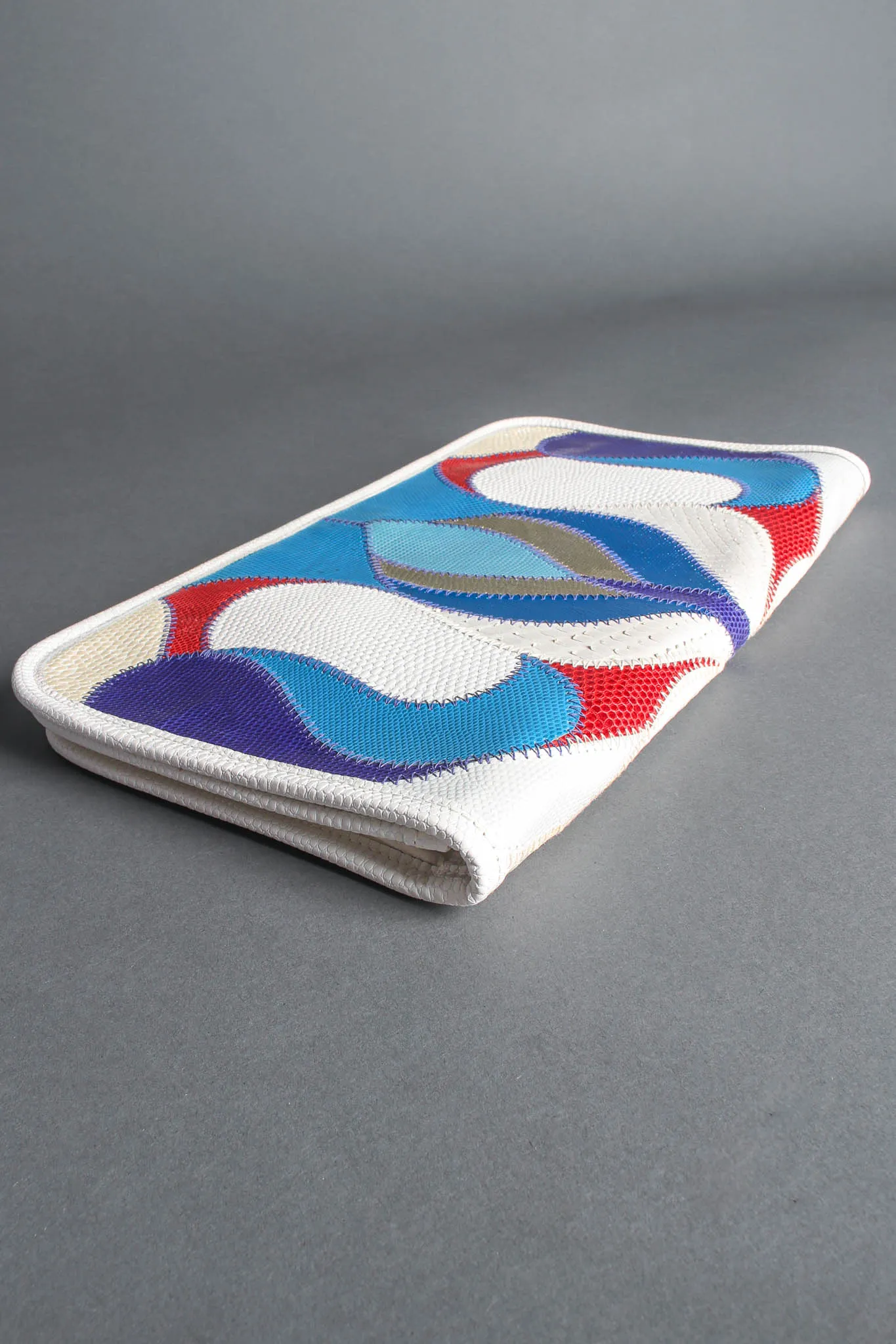 Abstract Snake Leather Envelope Clutch