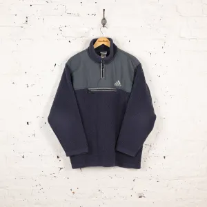 Adidas 90s 1/4 Zip Pile Fleece - Blue - L