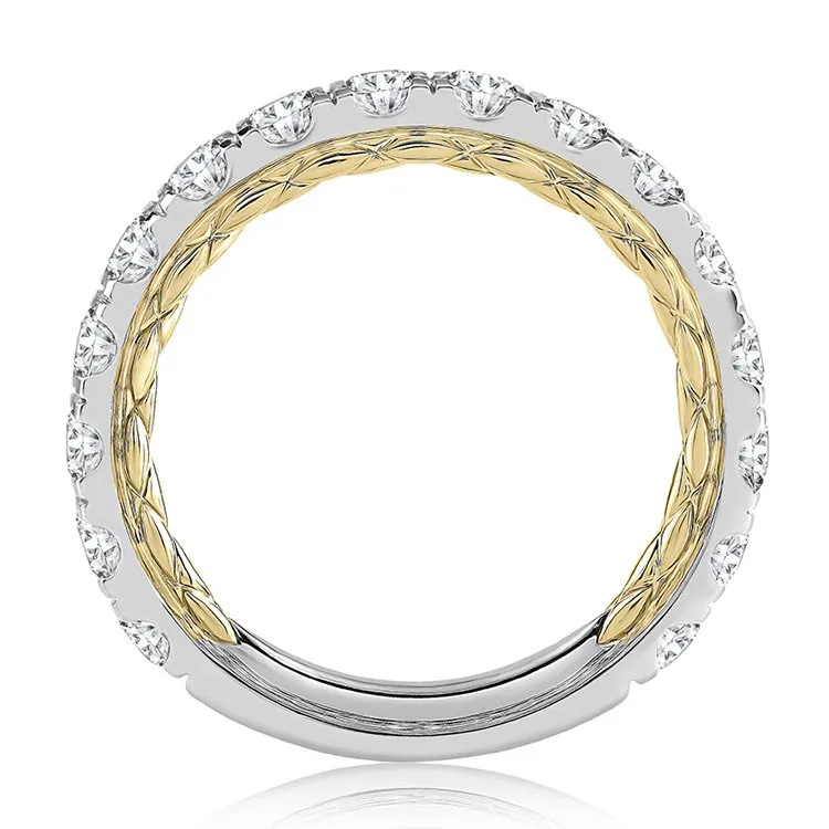 A.JAFFE Modern Two Tone Diamond Wedding Ring MRCRD2348Q/160