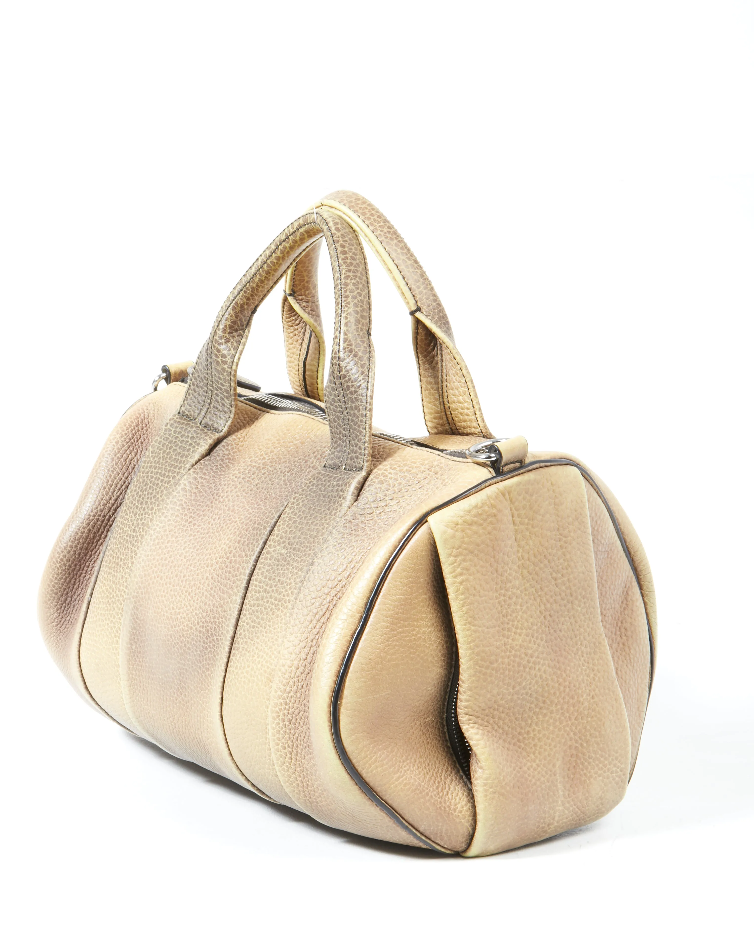 Alexander Wang Mustard Ombré Leather Studded Rocco Duffle Bag