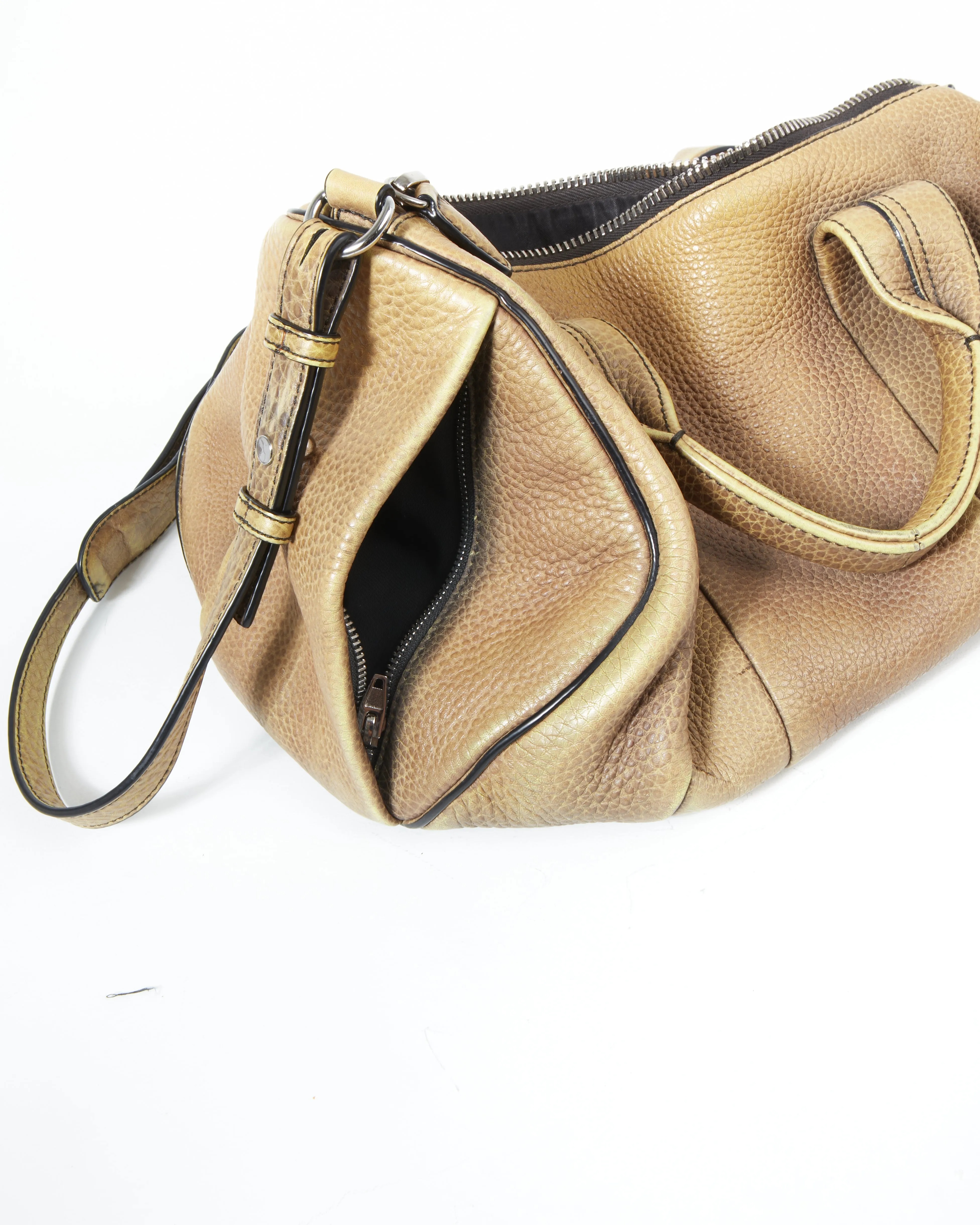 Alexander Wang Mustard Ombré Leather Studded Rocco Duffle Bag