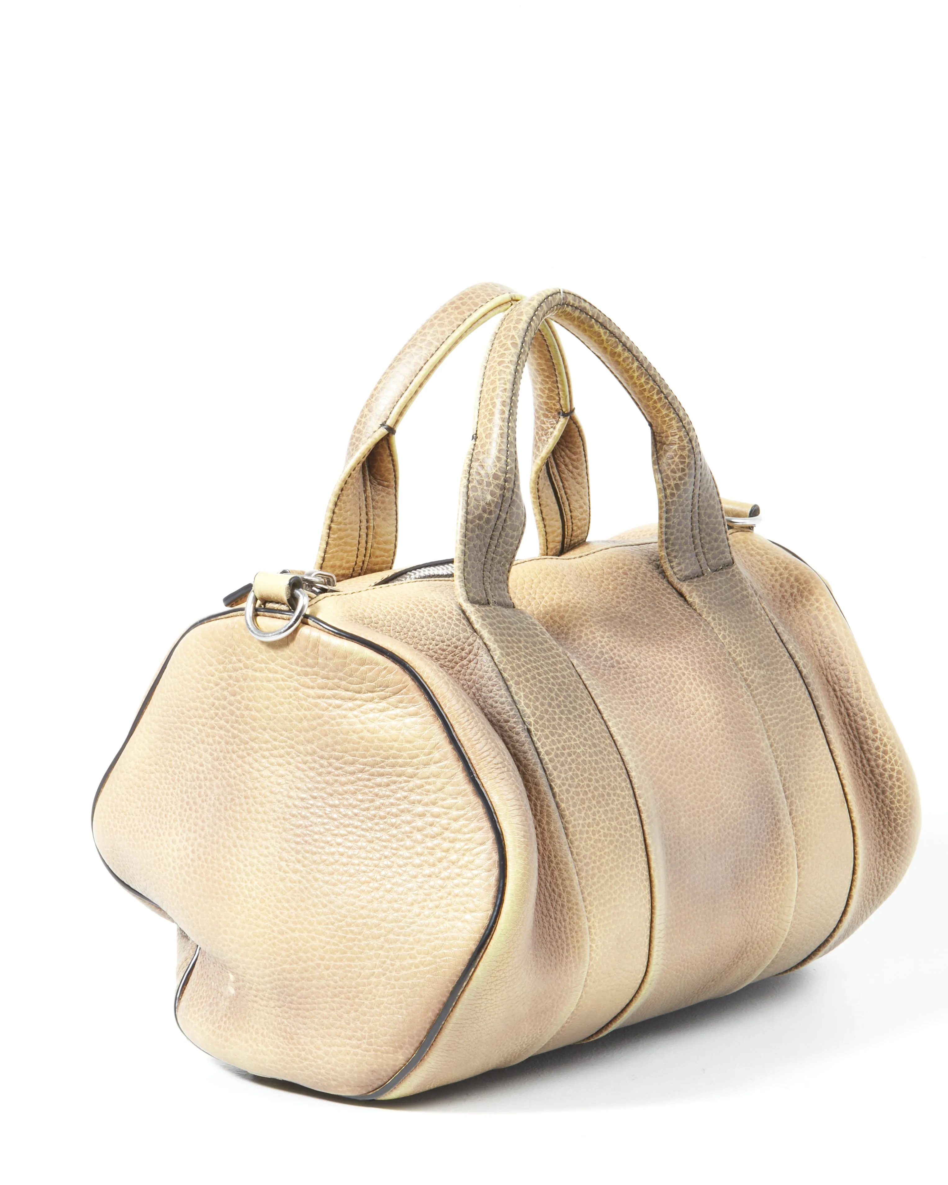 Alexander Wang Mustard Ombré Leather Studded Rocco Duffle Bag