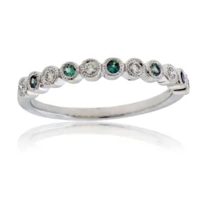Alexandrite & Diamond Alternating Accent Band