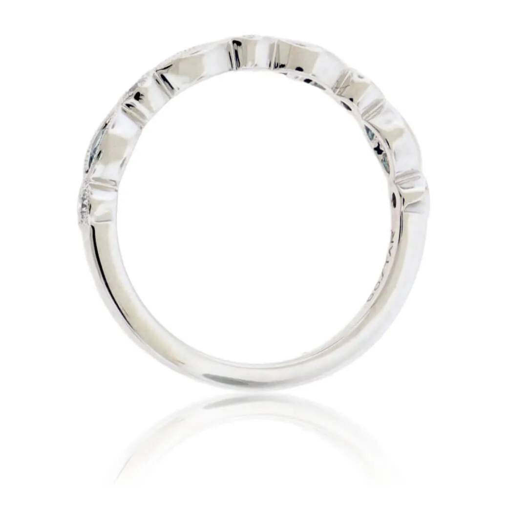 Alexandrite & Diamond Alternating Accent Band