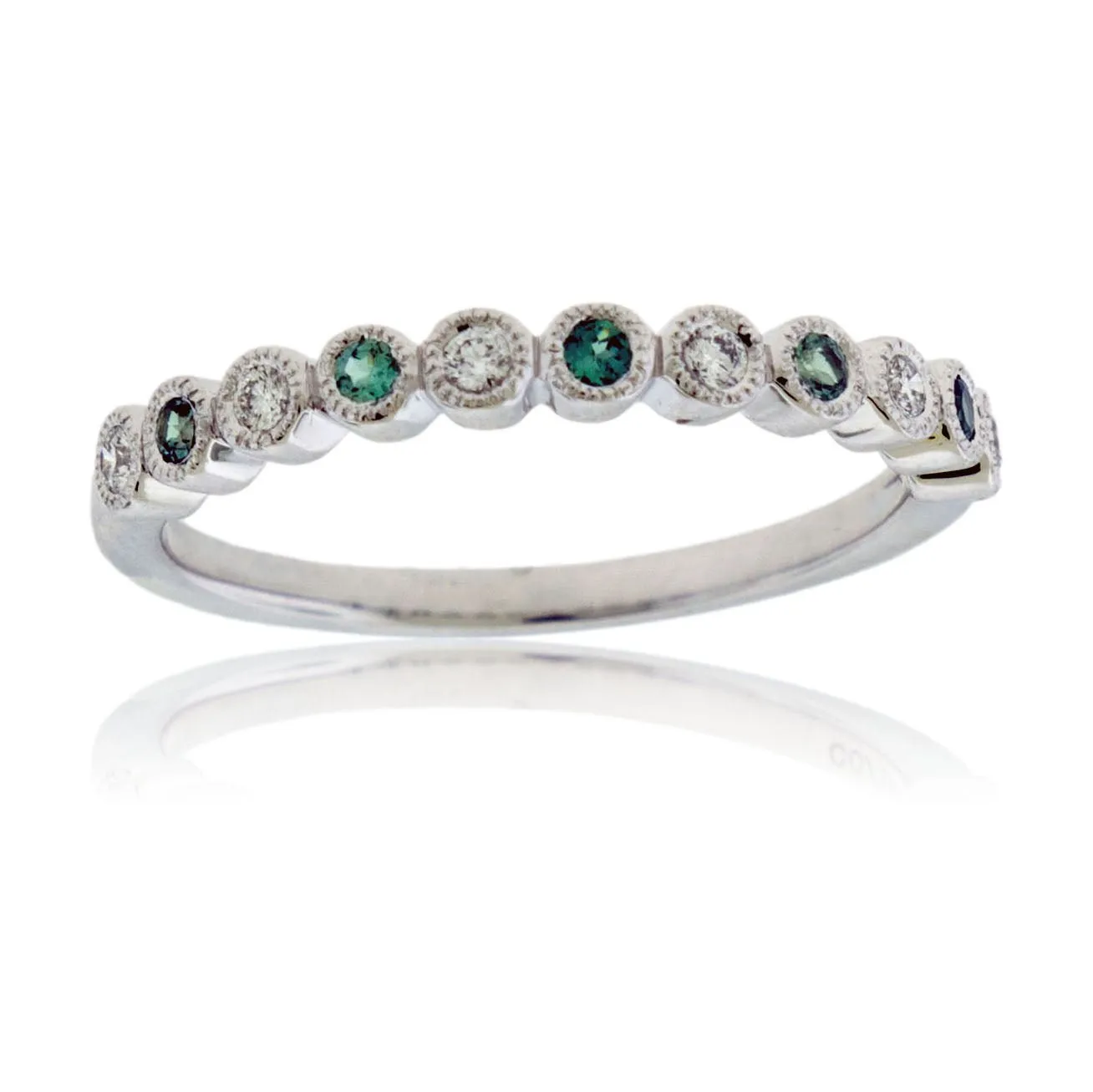 Alexandrite & Diamond Alternating Accent Band