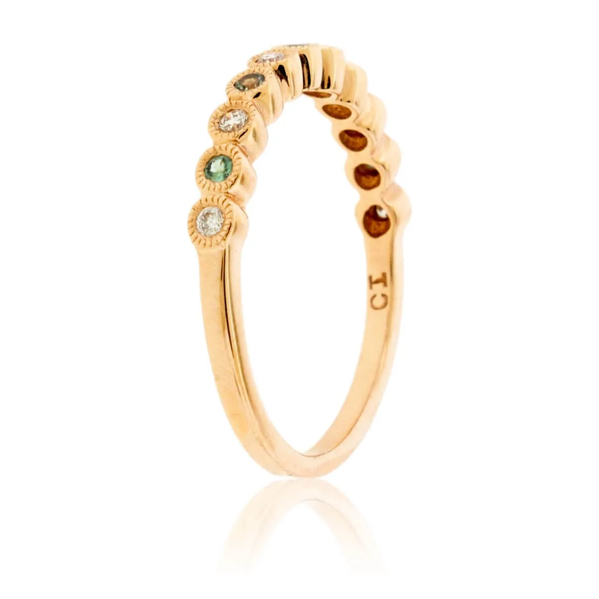 Alexandrite & Diamond Alternating Accent Band