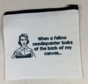 Alice Peterson Needlepoint PO108 Look at Back Canvas Pouch