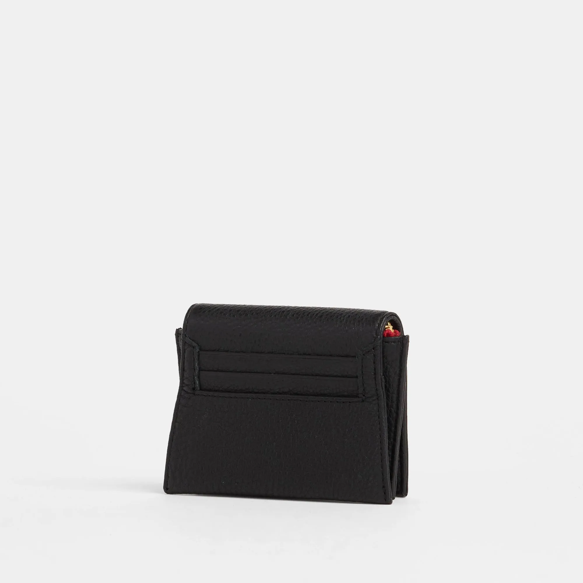 Allen Wallet | Black/Brushed Gold Red Zip