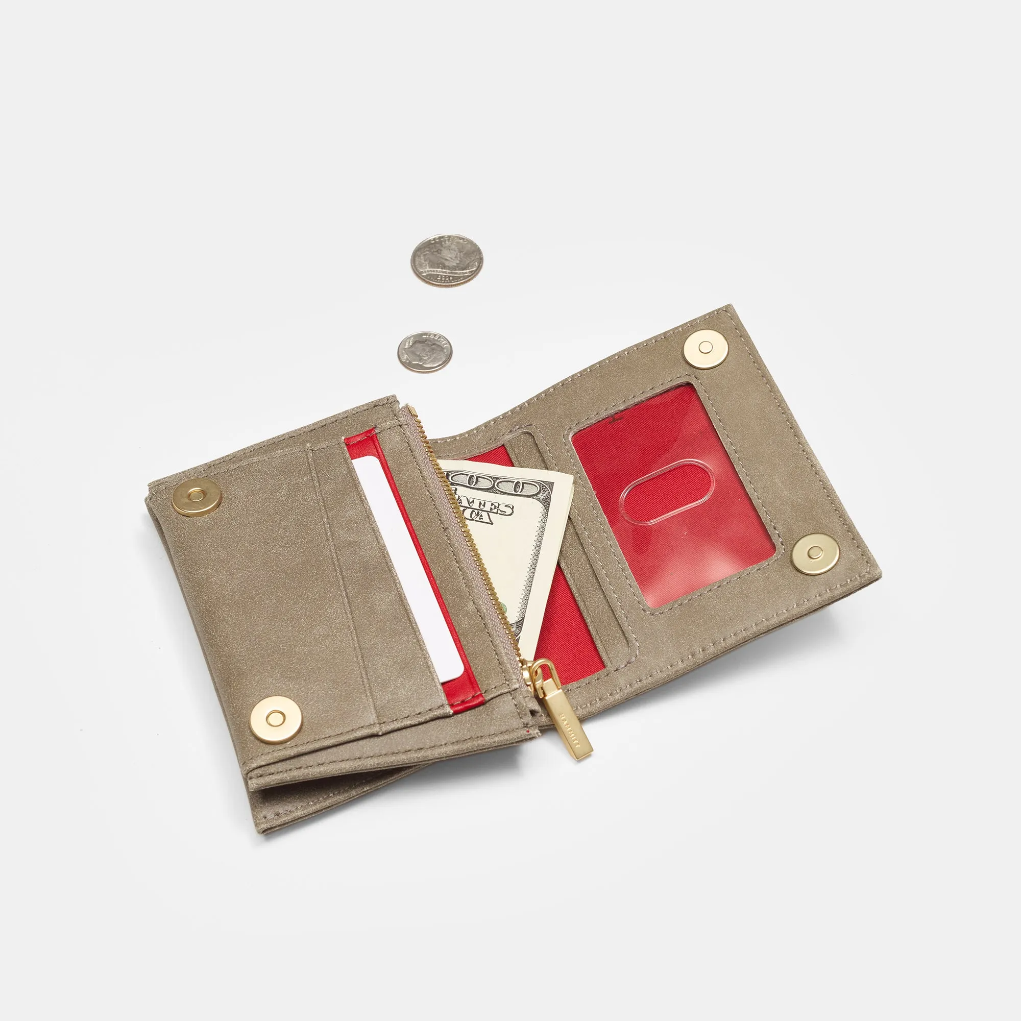 Allen Wallet | Pewter/Brushed Gold