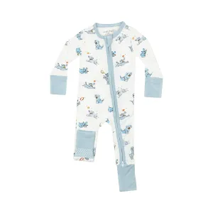 Angel Dear Playful Puppies Zipper Romper - Blue