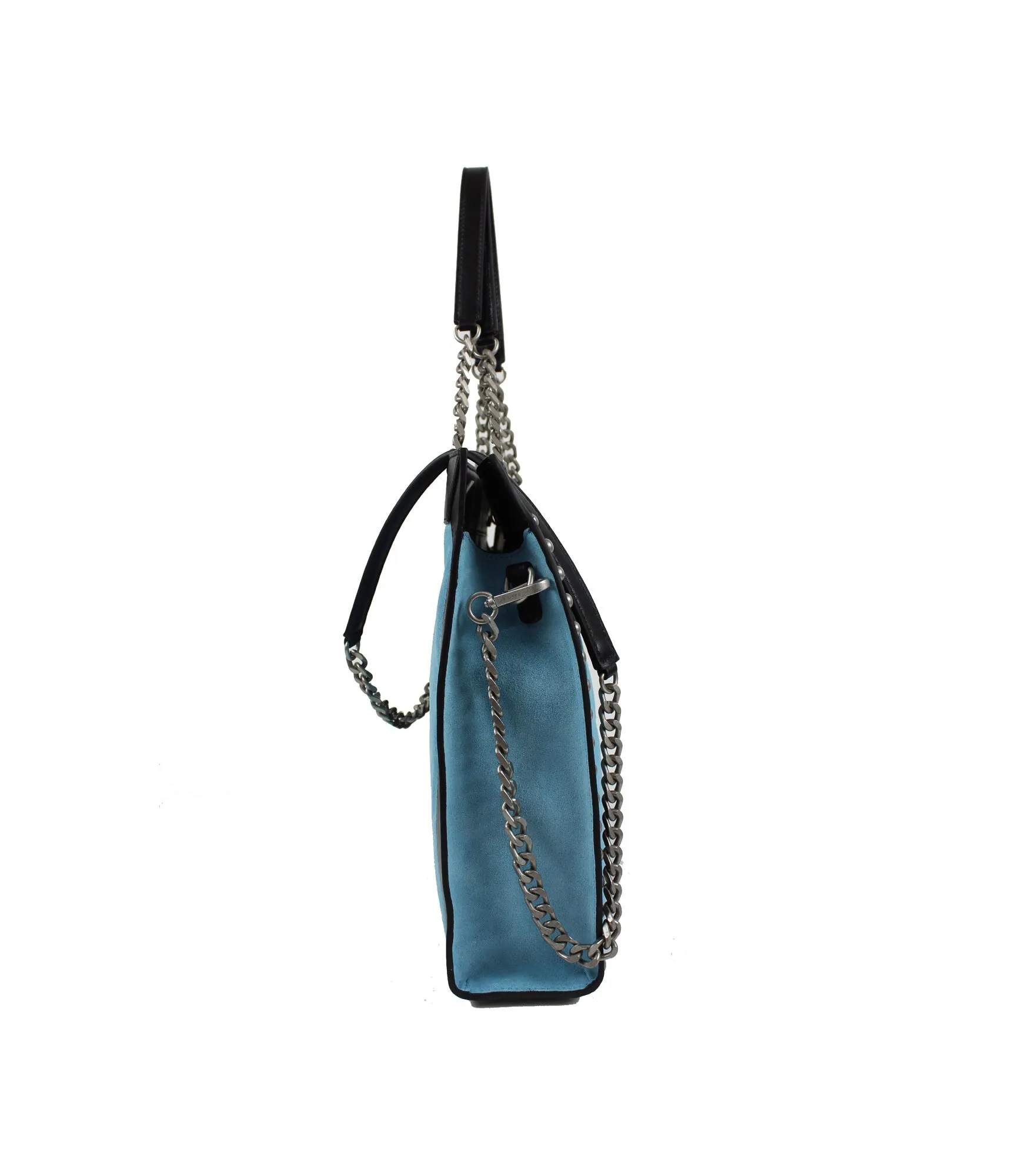 Angel Slim Shopper Suede   Leather - Sky