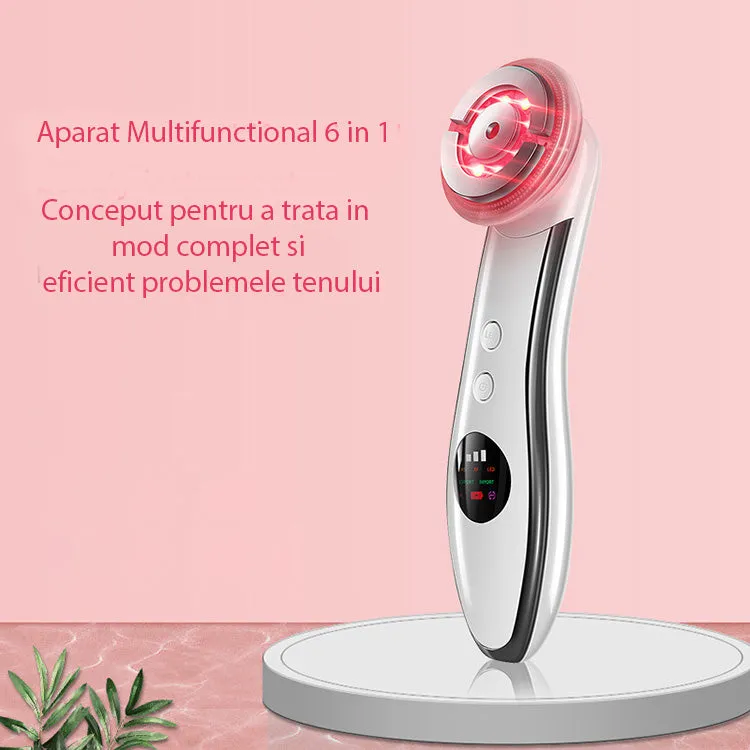 Aparat rejuvenare faciala 6 in 1 Mezoterapie, Radiofrecventa, Terapie fotonica, Vibratii