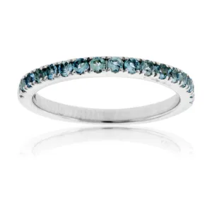 Aquamarine Lined Accent Band