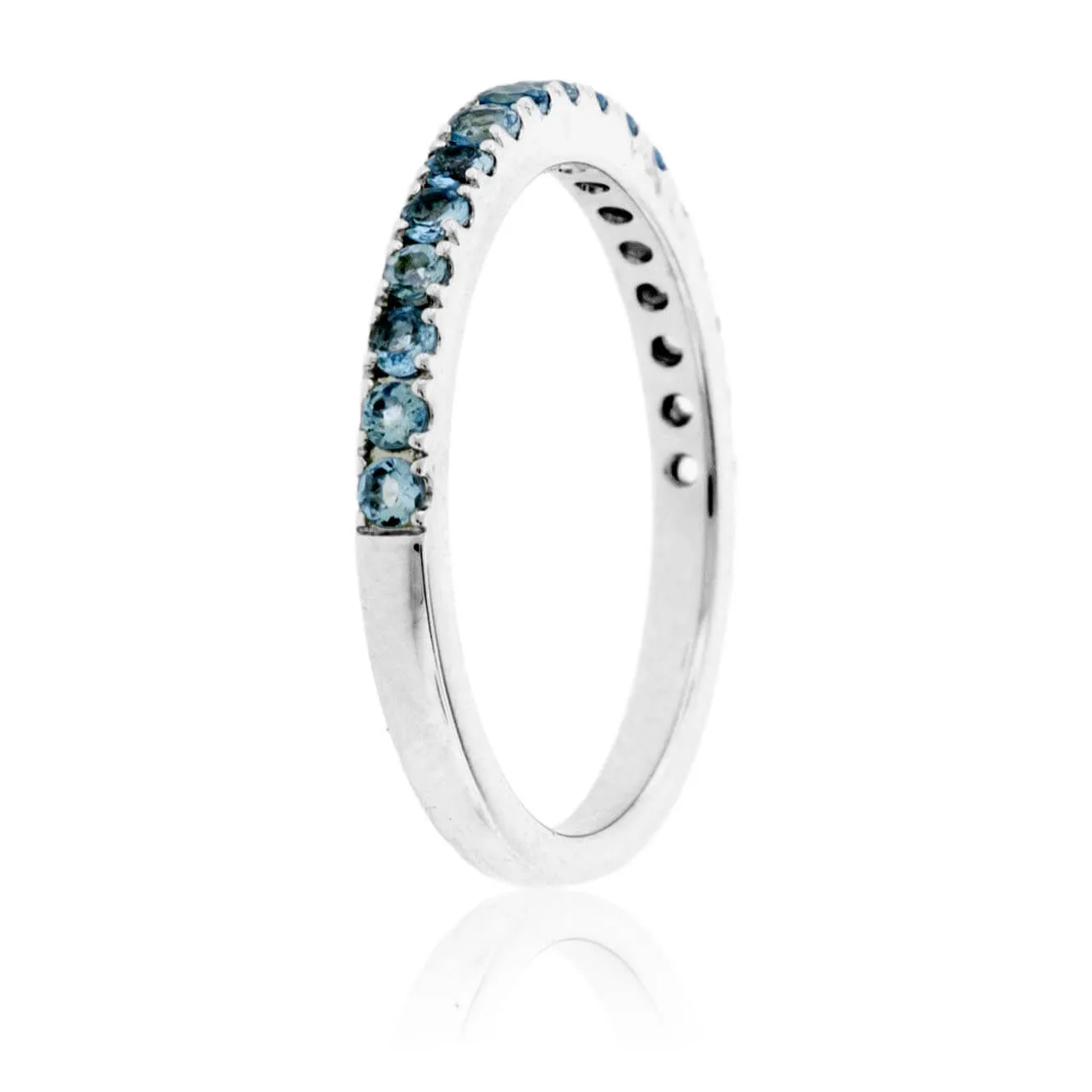 Aquamarine Lined Accent Band