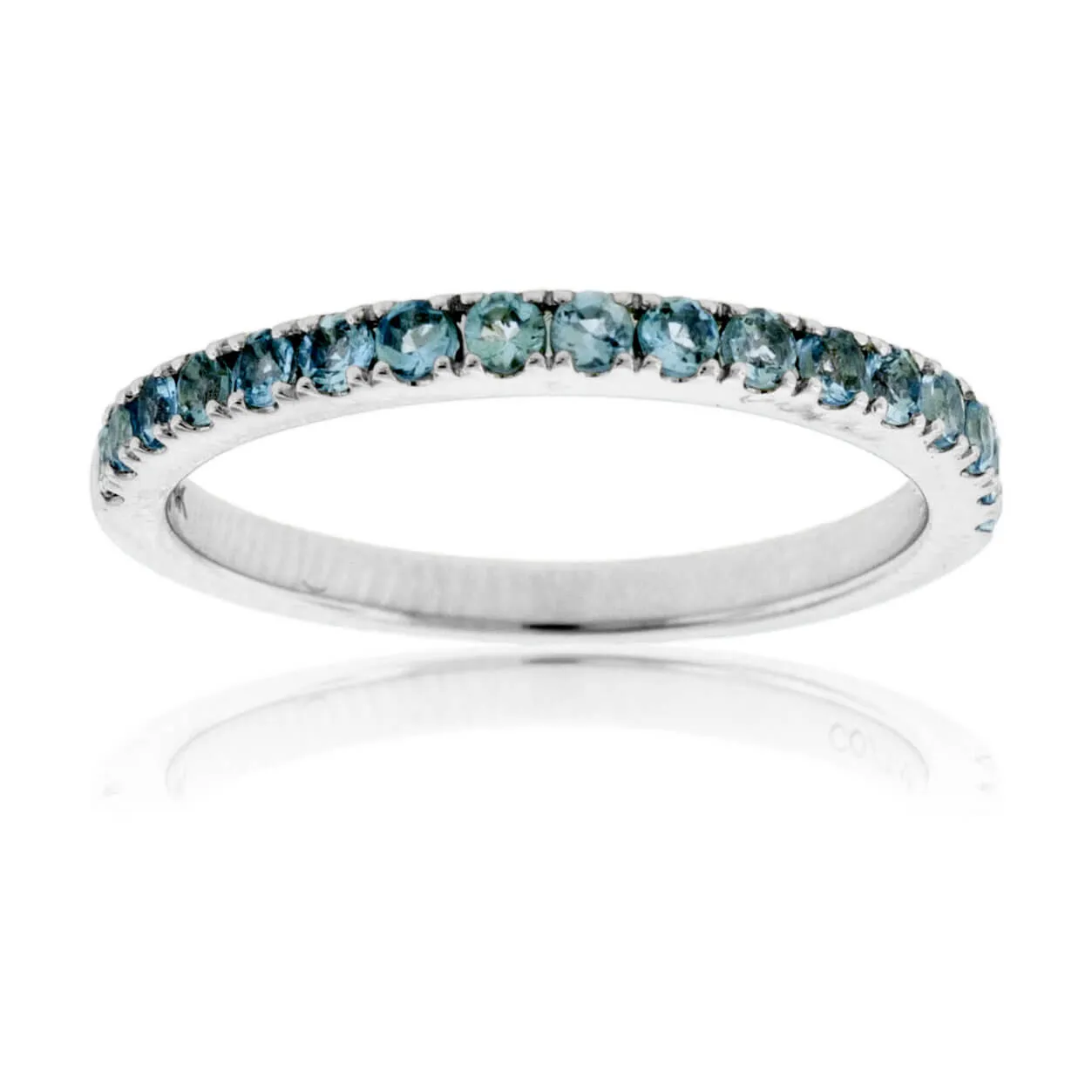 Aquamarine Lined Accent Band