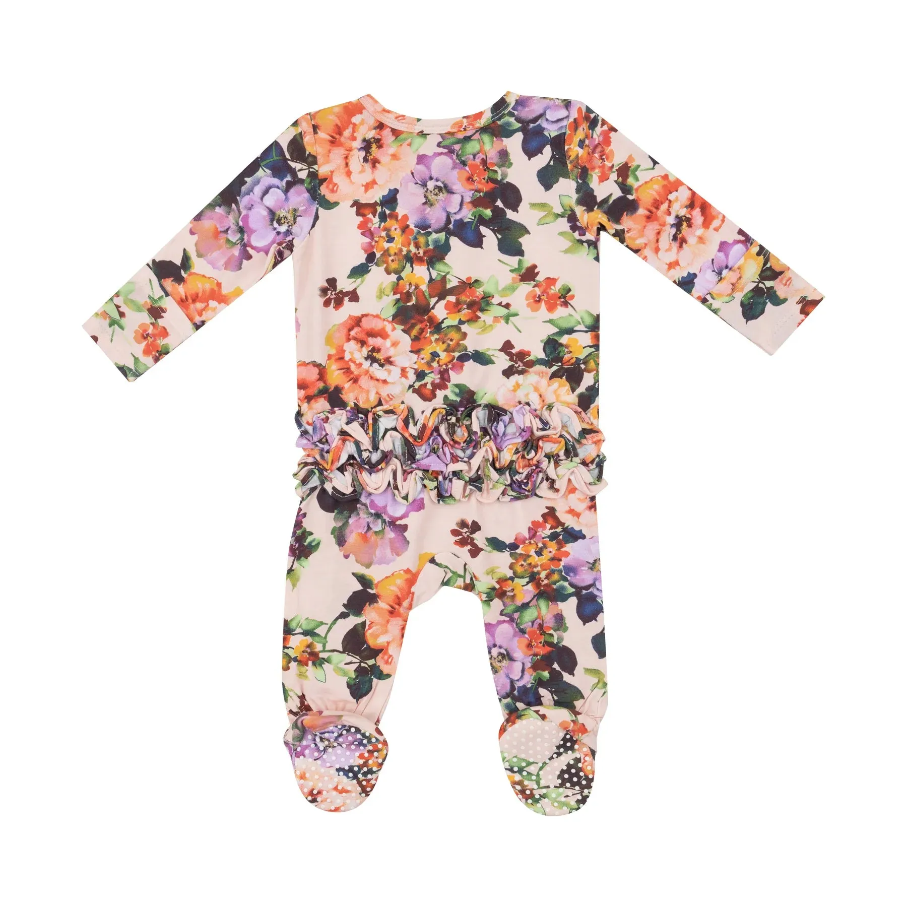 Autumn Rose Two Way Ruffle Zipper Footie