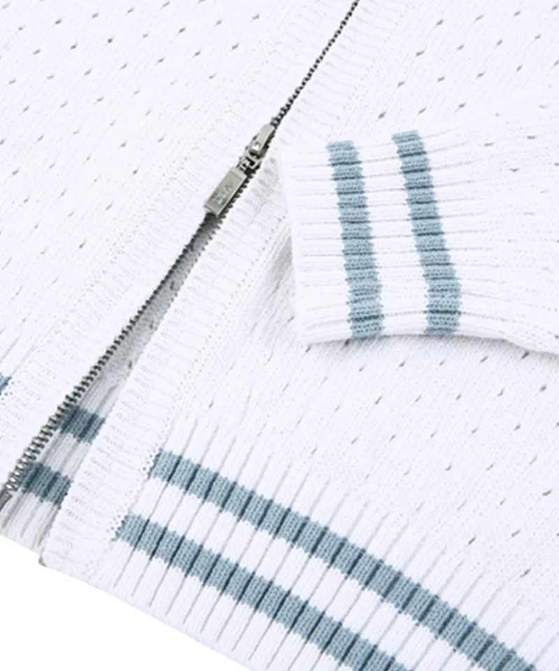 AVEN Two-Way Zip-Up Cardigan - White