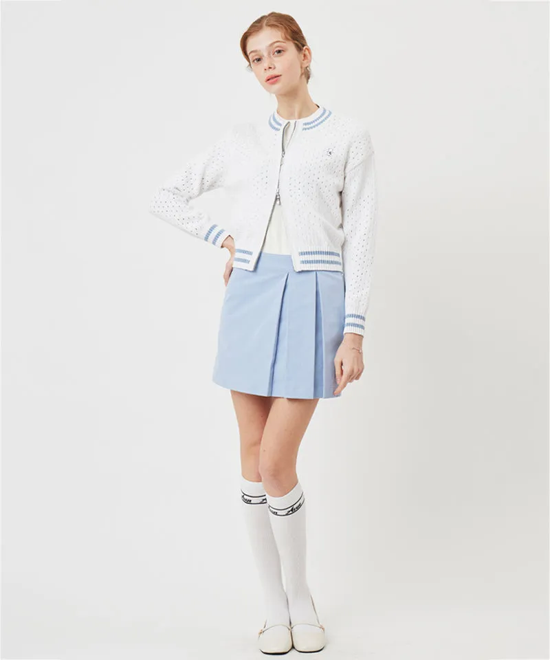AVEN Two-Way Zip-Up Cardigan - White