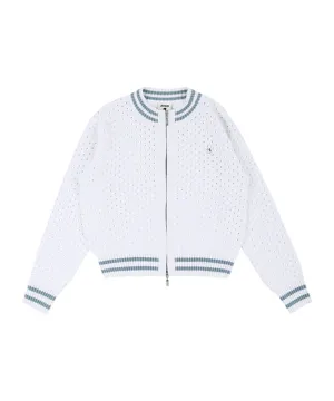 AVEN Two-Way Zip-Up Cardigan - White