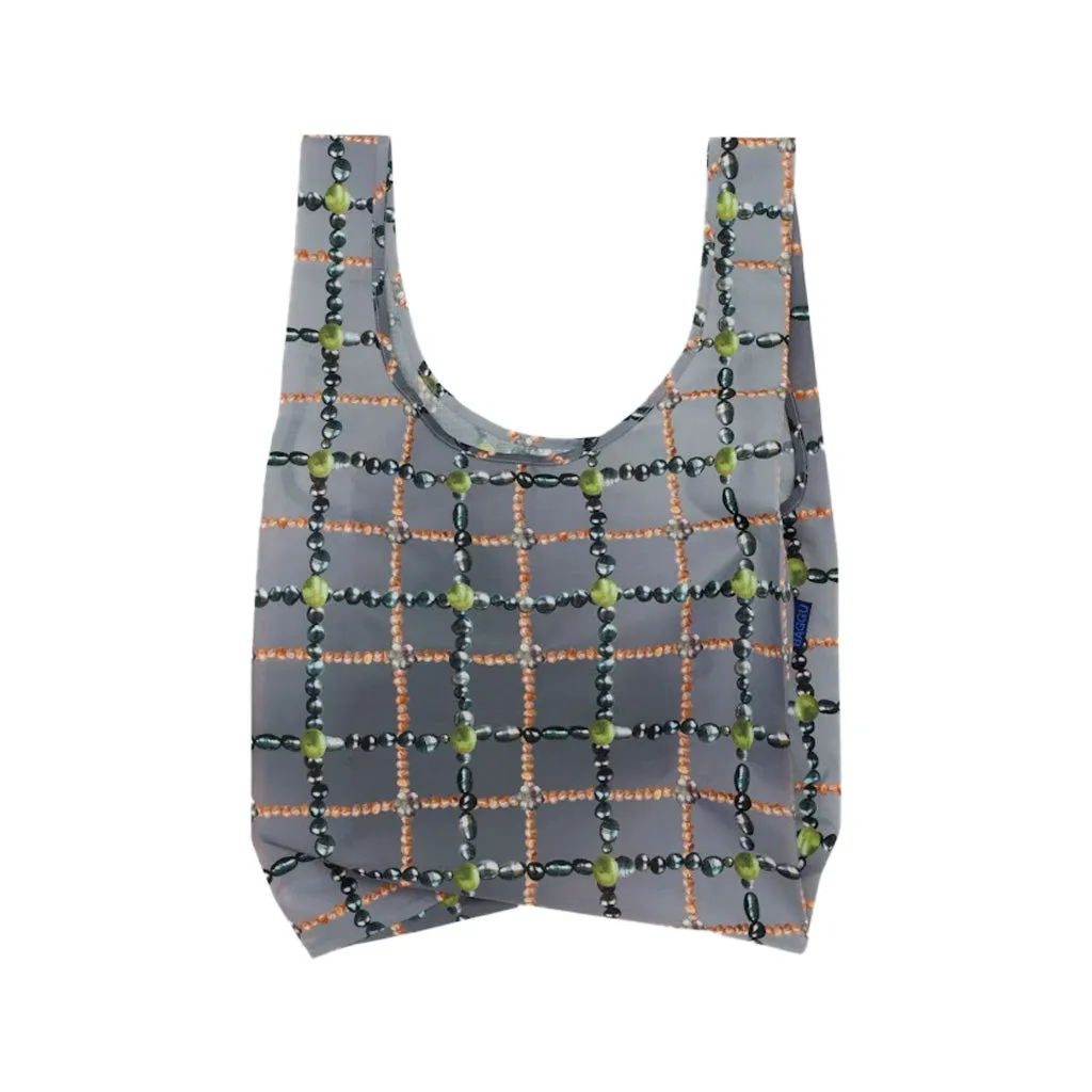 Baggu Standard Shopper Bag, Beaded Plaid