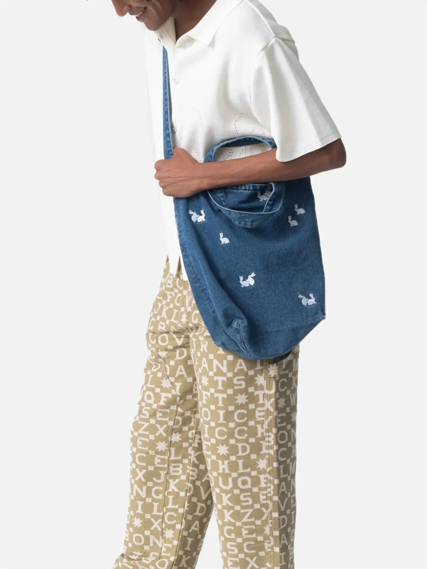 Bags Bunny Tote Bag - Washed Blue